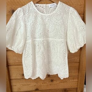 THML White Eyelet Blouse